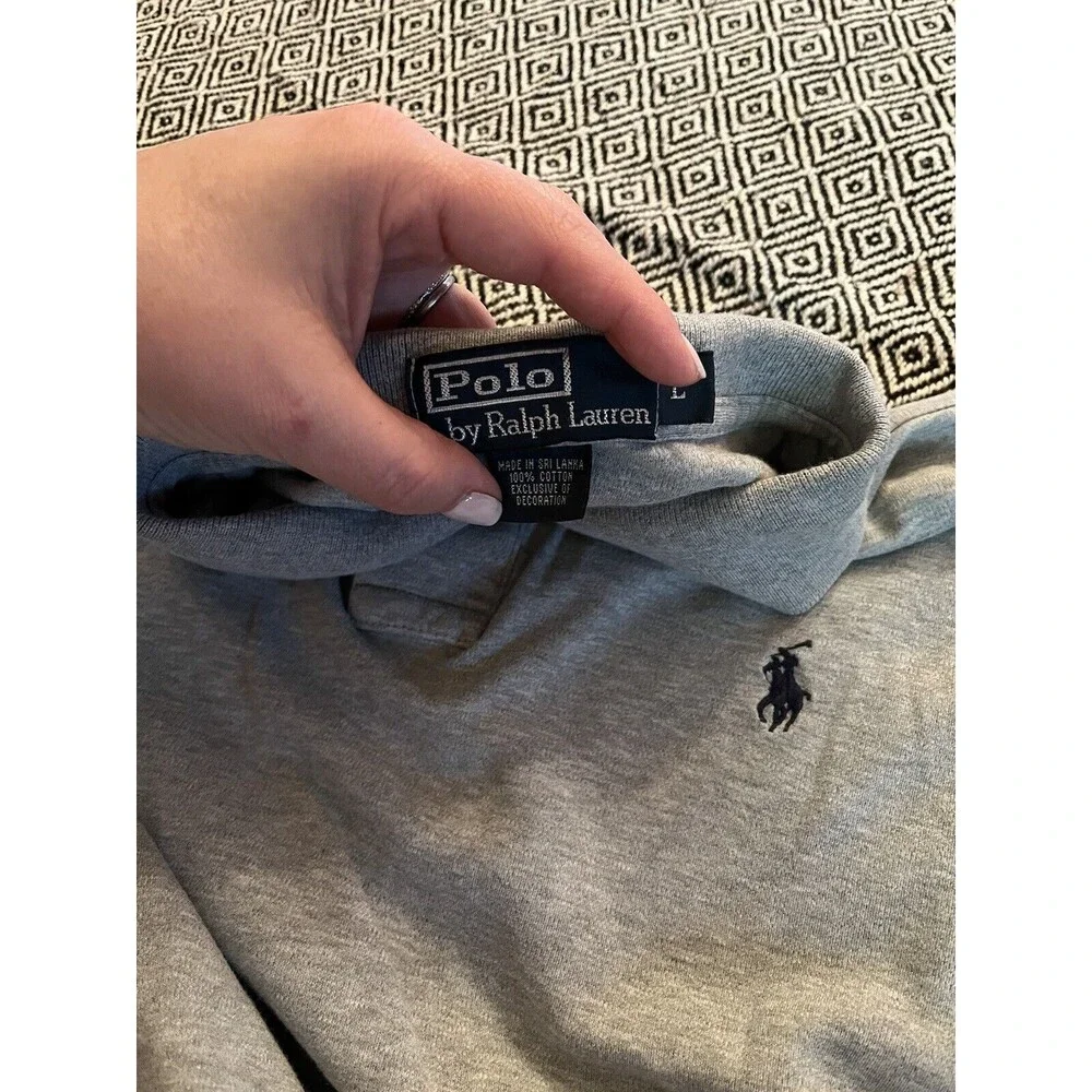 Polo Ralph Lauren Shirt Mens Large Gray Preppy Casual Classic Short Sleeve